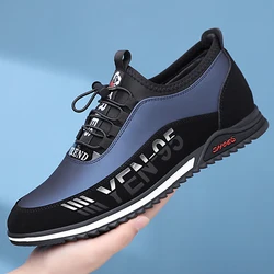 Zapatos informales de cuero sintético para hombre, zapatillas ligeras transpirables para conducir al aire libre, de negocios, color negro, 2023