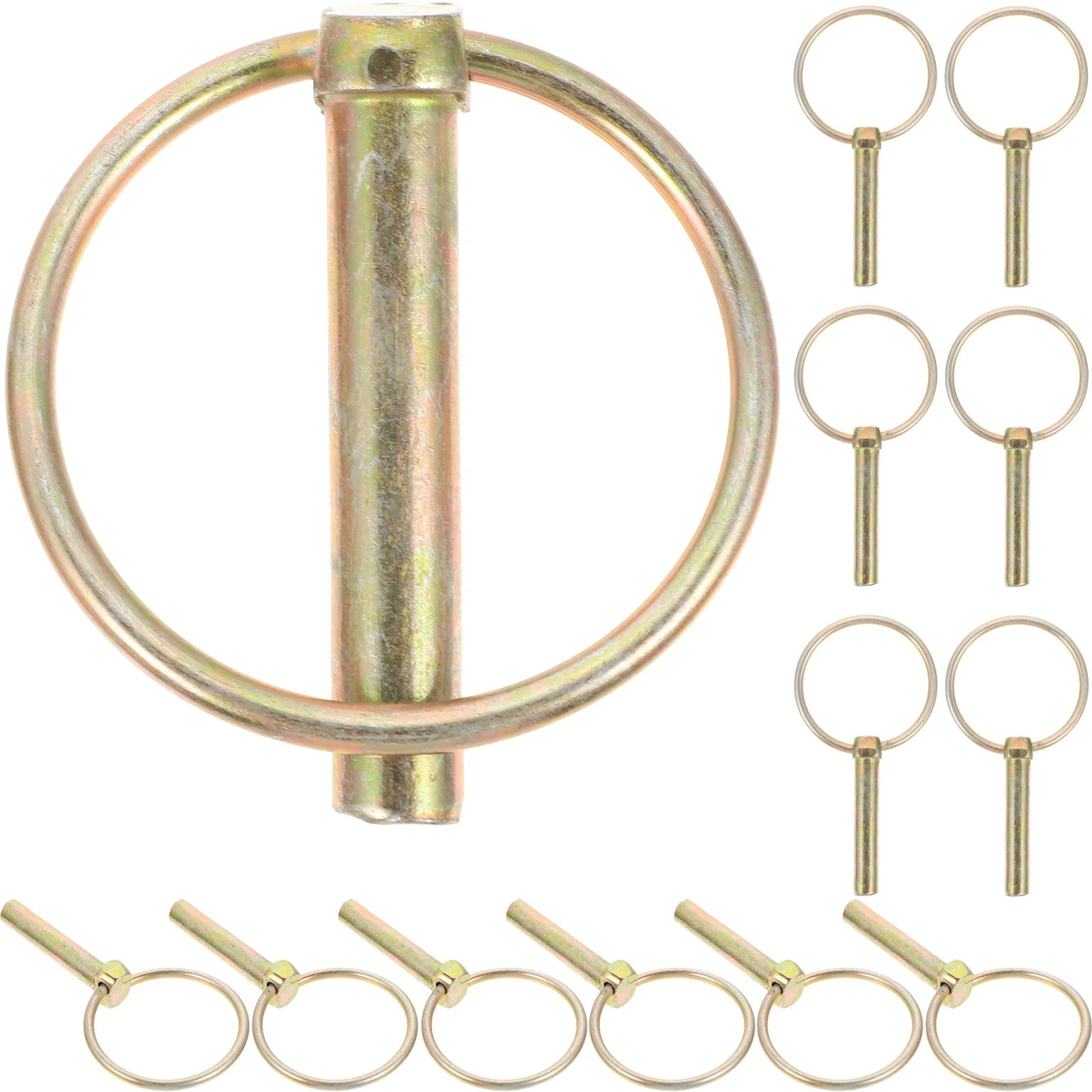 

12pcs Safety Pin Zinc Plated Heavy Duty Hitch Pins for Tractor Ring Trailer Coupler Kits Metal Locking Pins Farm Truck Shaft