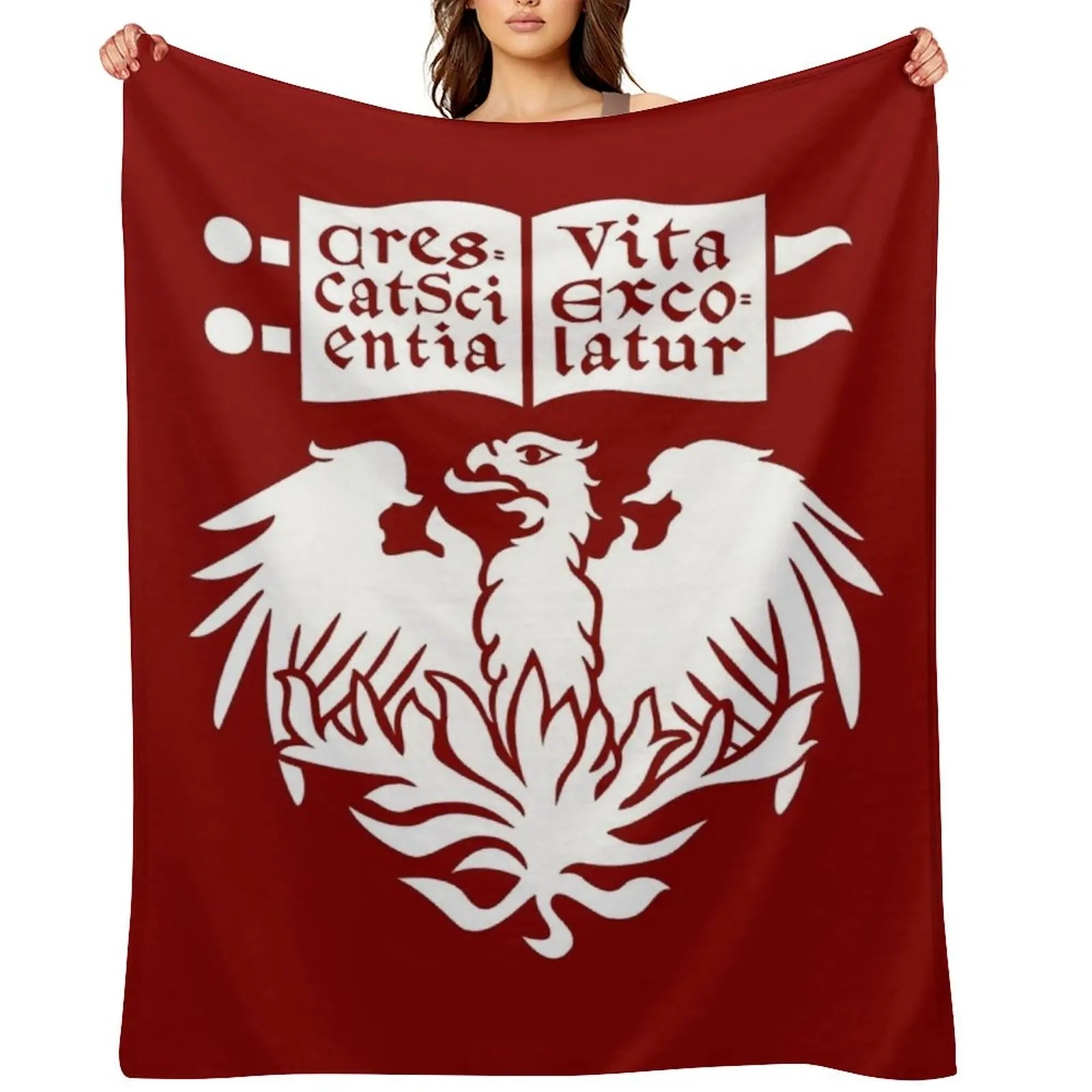 

The University of Chicago icon Throw Blanket Travel Soft Plaid on the sofa Decoratives Blankets