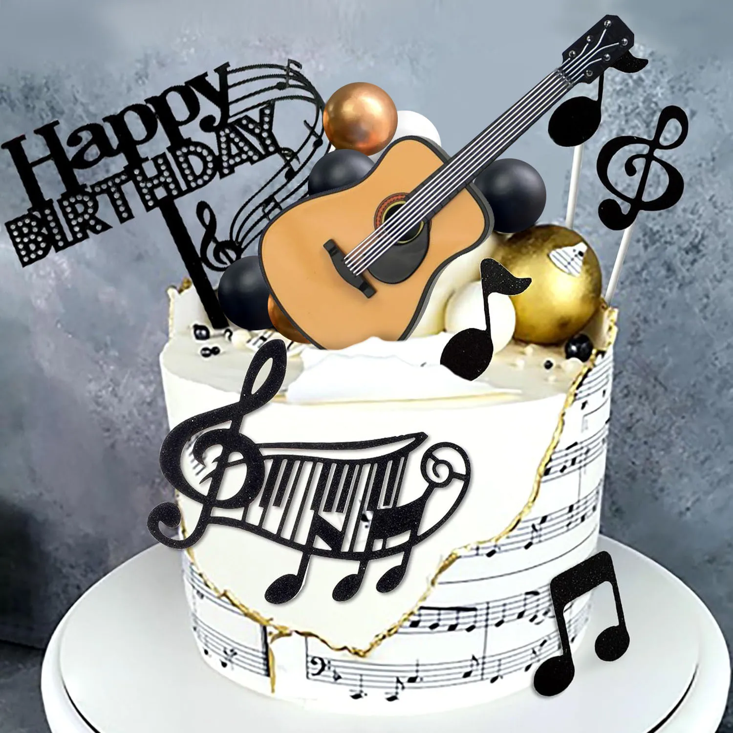 Musik Kuchen Topper Musikalische Geburtstag Party Kuchen Dekorationen für Musikalische Kuchen Topper Set Mädchen Musik Karaoke Thema Geburtstag Party – Detail 15