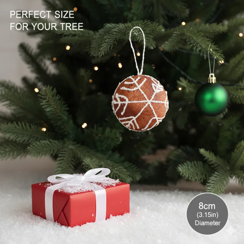 

Christmas Foam Ball Hanging Ornament With Snowflake Design For Tree Festive Decoration Party Display Holiday Home Atmosphere Use