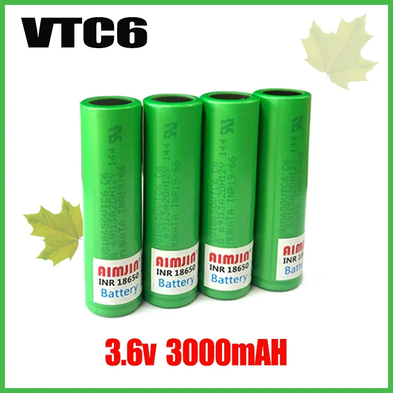 VTC6 3.6V 3000mAh Rechargeable Lithium battery 18650 Electronic Cigarette, Lantern Toys Tools,with Charger