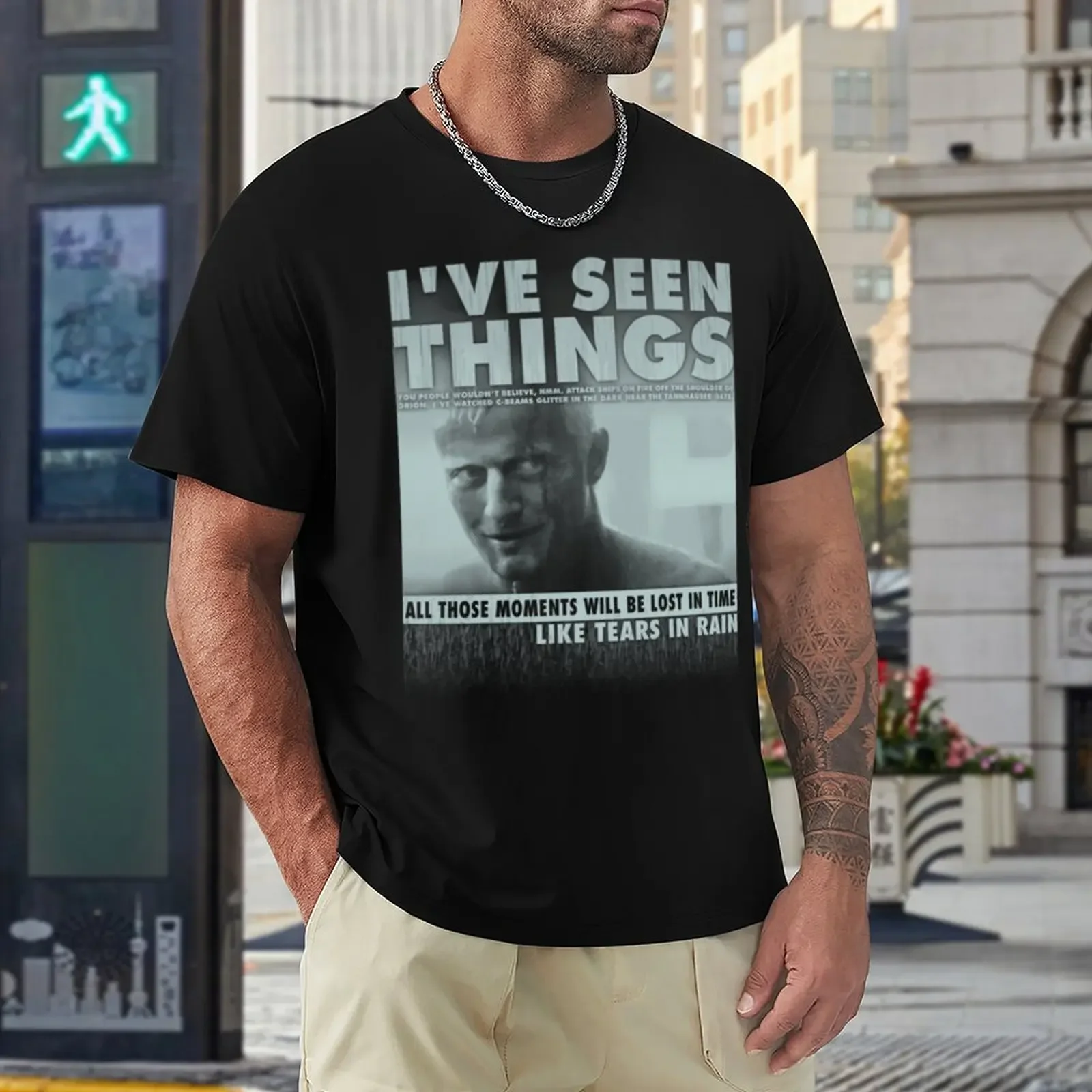 Rutger Hauer, Tears In Rain T-Shirt summer tops quick-drying t-shirt mens big and tall t shirts