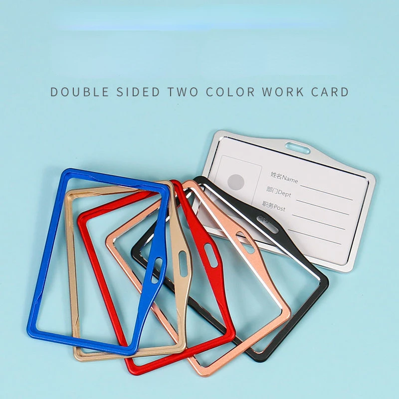Metal Work Card Holder with Retractable Chest Pocket Clip Lanyard Badge Holder Reels ID Tag Name Badge Pass Card Sleeve Case