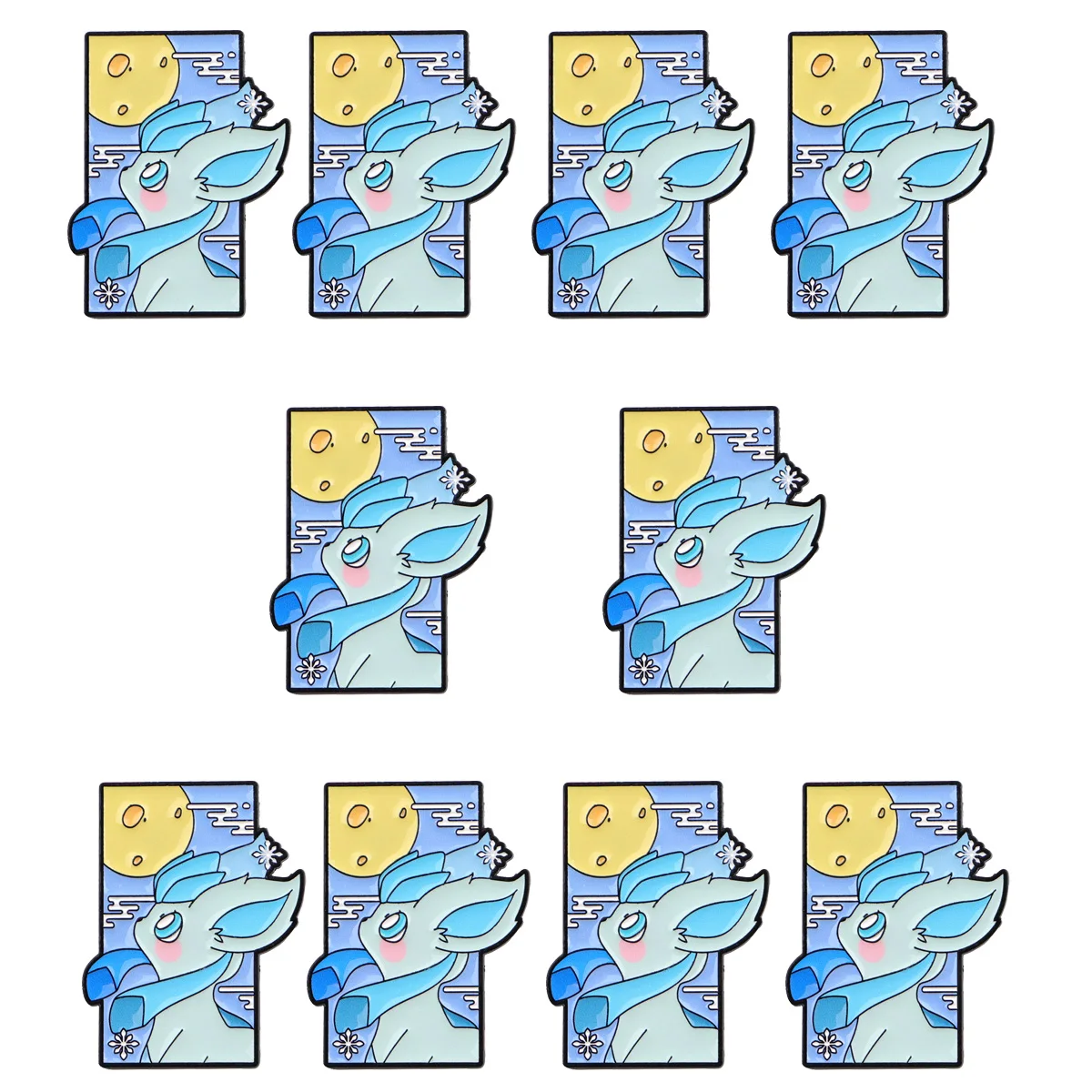10PCS Anime Game Enamel Pin Cartoon Monster Badge On Backpack Lapel Pins Cute Brooch Set Cosplay Accessories Gifts