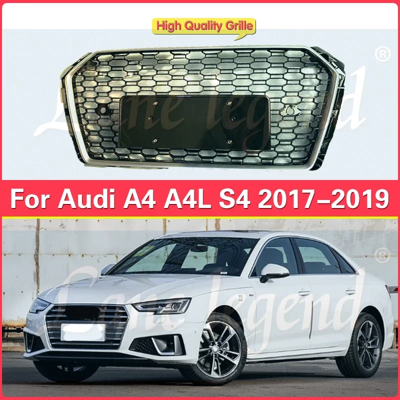 

Modified Auto Grille For AUdi RS4 Style Front Sport Mesh Honeycomb Hood Grill for Audi A4/S4 B9 2017-2019 car accessories