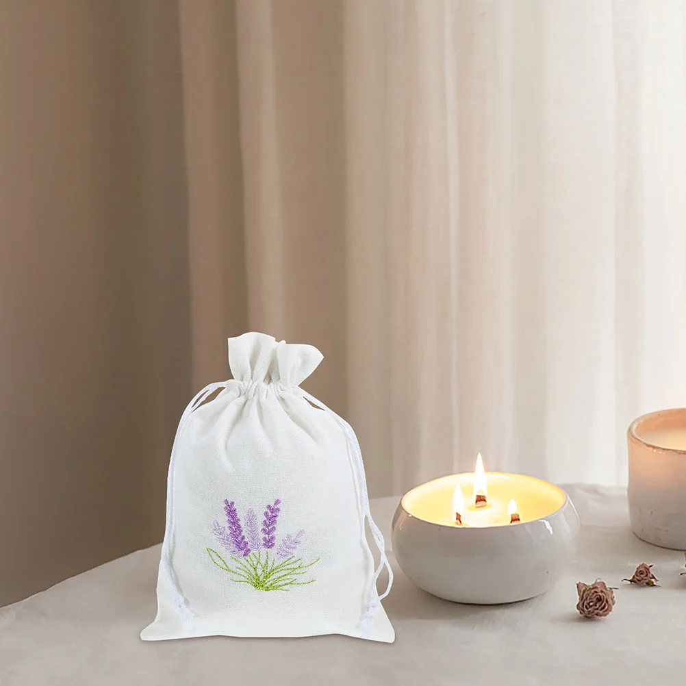 5 Pcs Lavender Bag Sachet Pendant Storage Bags Packing Empty Drawstring Canvas Scent Small Gift Perfume Holders