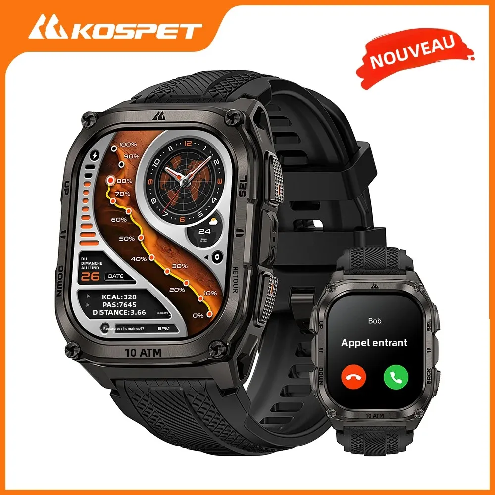KOSPET Tank M4 montre intelligente pour hommes GPS cartes hors ligne 32G ROM 10ATM étanche fréquence cardiaque plongée ski randonnée pour Android IOS