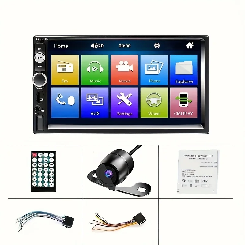 17.78 سم HD Car MP5 Universal 2 Din Car Stereo - في Dash DVD وجهاز استقبال الفيديو مع مشغل الوسائط المتعددة ستيريو السيارة MP5 USB، FM، AUX #3