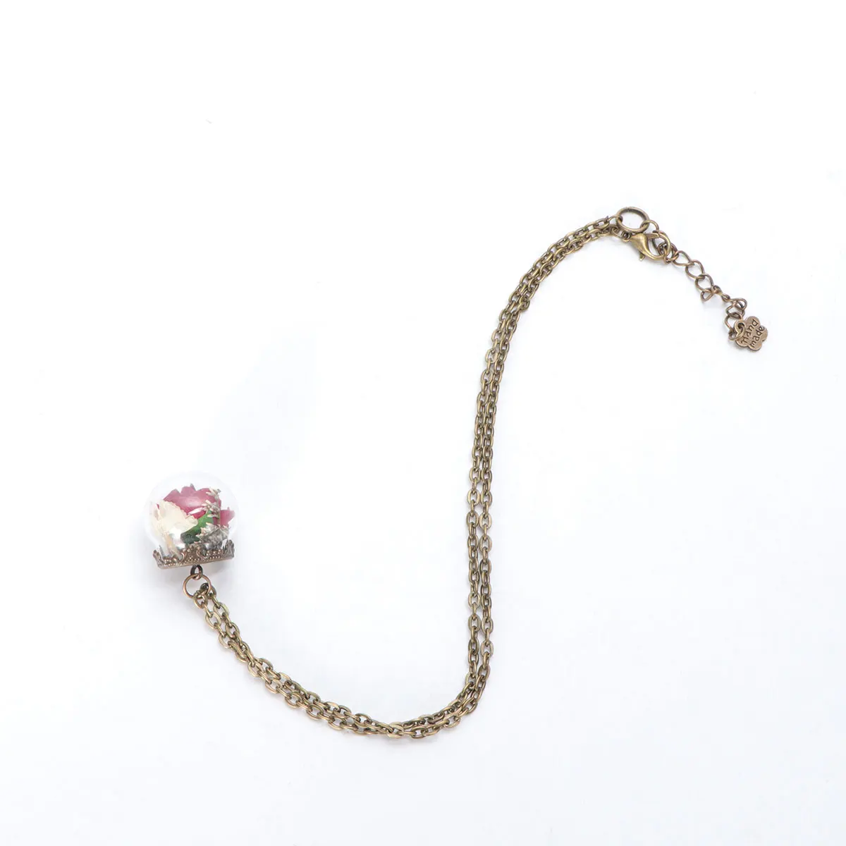 

Necklace Rose Women Glass Creative Jewelry Dried Flowers Woman Simple Red Pendant