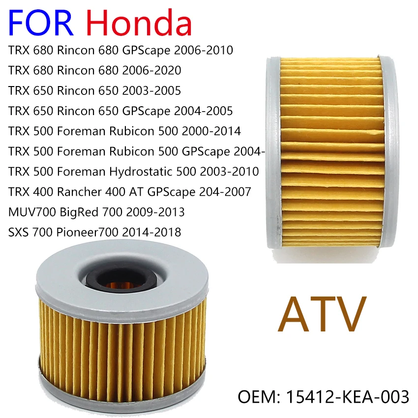 

ATV Fuel Oil Filter for Honda TRX 680 650 Rincon 680 650 TRX 500 Foreman Rubicon 500 400 Rancher 400 AT GPScape MUV700 SXS 700