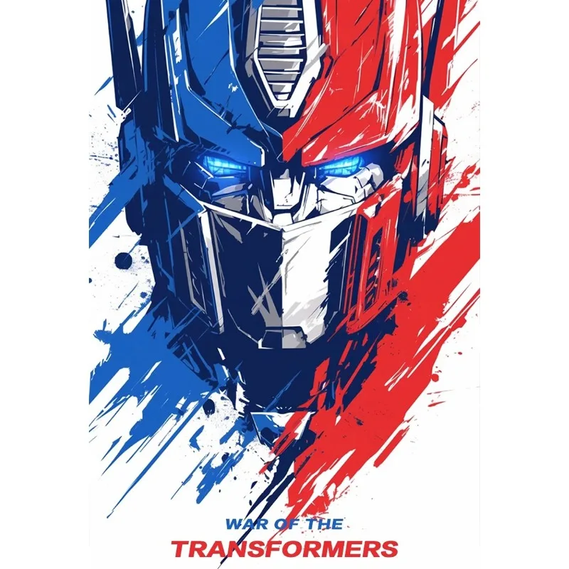 Movie Transformers Canvas Decorative Painting Poster Science Fiction Ink Mecha Optimus Prime Pattern Printing Room Holiday Gift