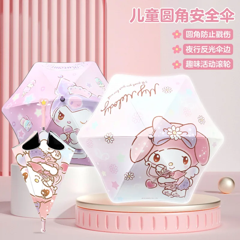 

Горячий зонт Sanrio, солнцезащитный крем, защита от ультрафиолета, солнечный дождливый двойного назначения, складной автоматический 8K, студенческий изысканный дождевик