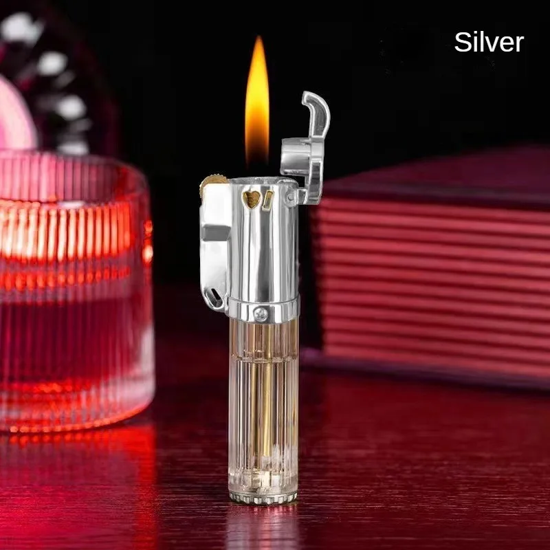 NEW Retro Kerosene Lighter High-efficiency Flint Wheel Transparent Oil Tank Old-fashioned Grinding Wheel Durable Lighter