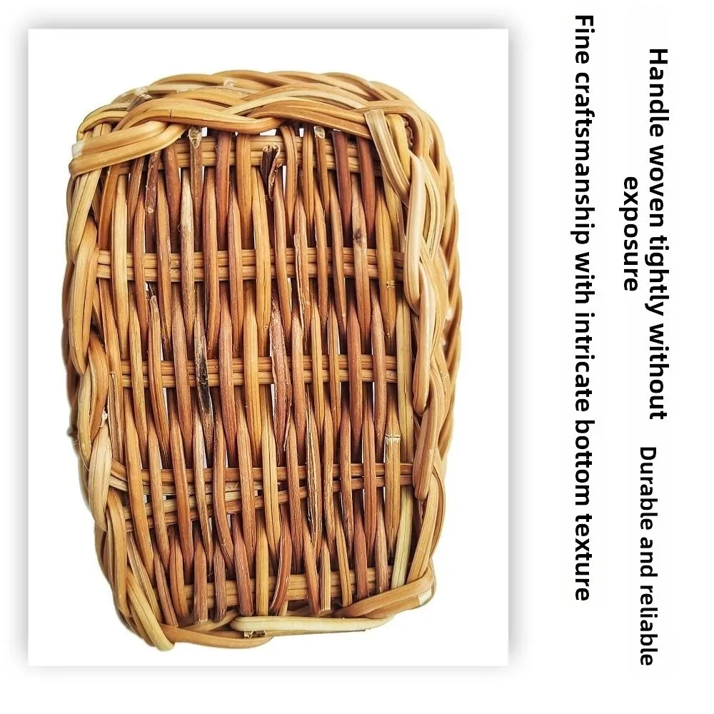 with Handle Imitation Rattan Handhold Household Handwoven Braid Storage Baskets 2 Styles Weaving Flower Basket