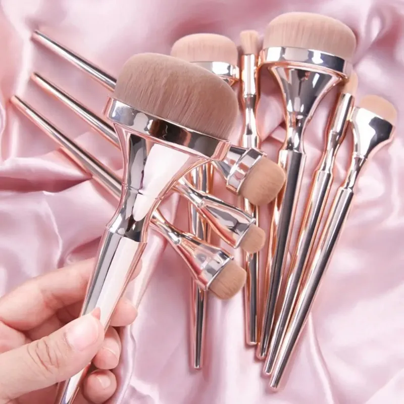 9Pcs Beauty Brushes Professional Smooth Coverage Plastic Handgrip Comfortable to Grip Eye Shadow Concealer Brushes Vanity Suppli