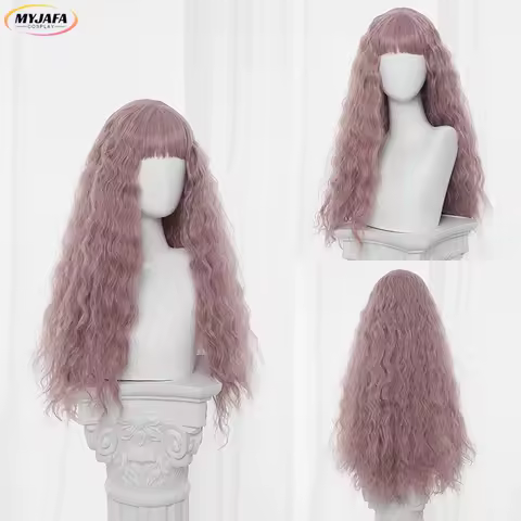 Serizawa Layla Cosplay Wig Anime NANA Mixed Pink Long Curly Heat Resistant Synthetic Hair Party Unisex Wigs + Wig Cap