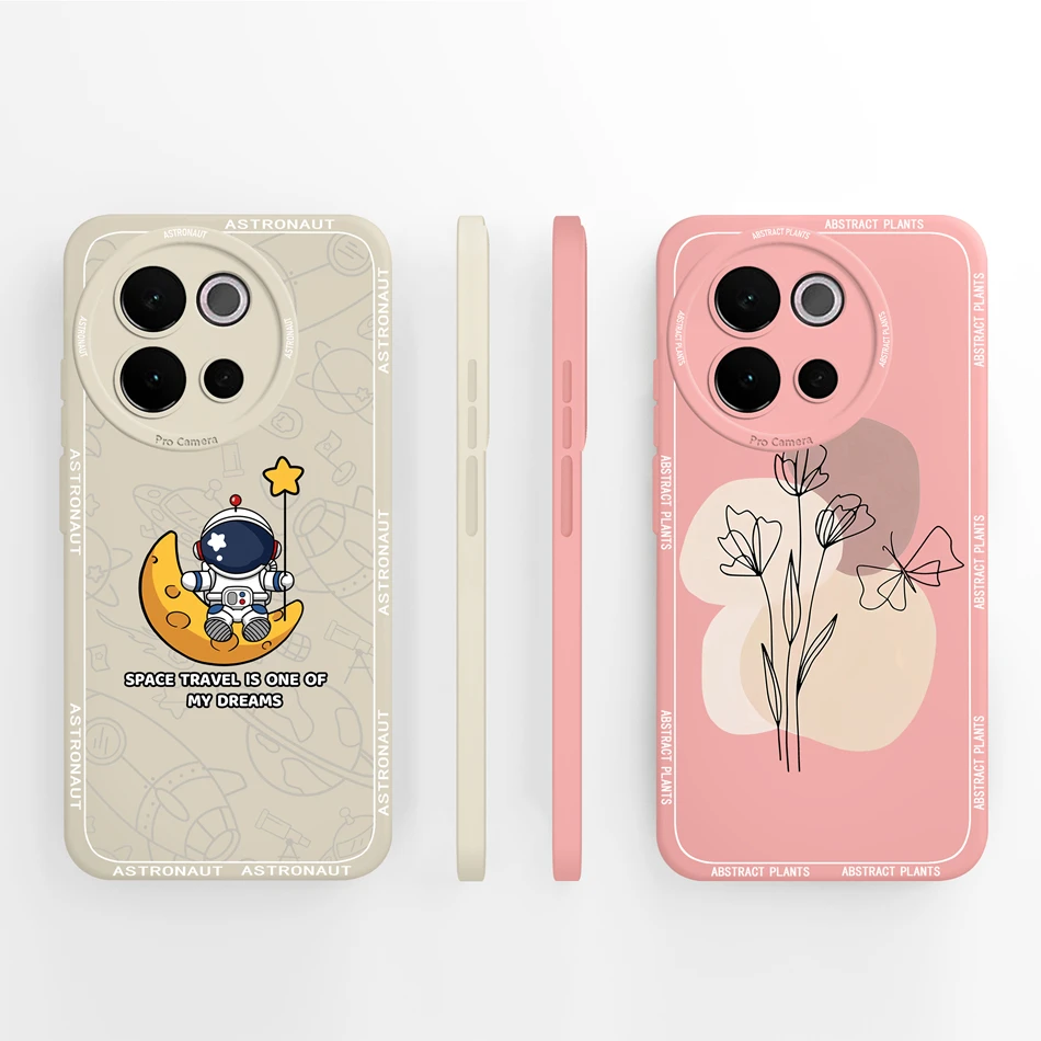 For Vivo V40 Lite V40SE Y200 Y300 Case Fashion Back Cover For Vivo V 40 Lite 4G 5G V40 SE Funda Soft Liquid Silicone Phone Shell