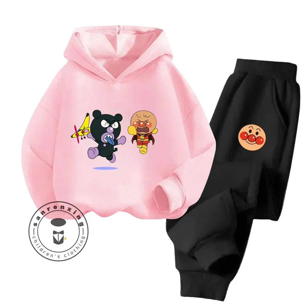 2024 Soft Cotton Cute Anpanman Cartoon Long Sleeve Suitable for Children Fall Winter Comfortable Feel Outdoor Hoodie Tracksuit