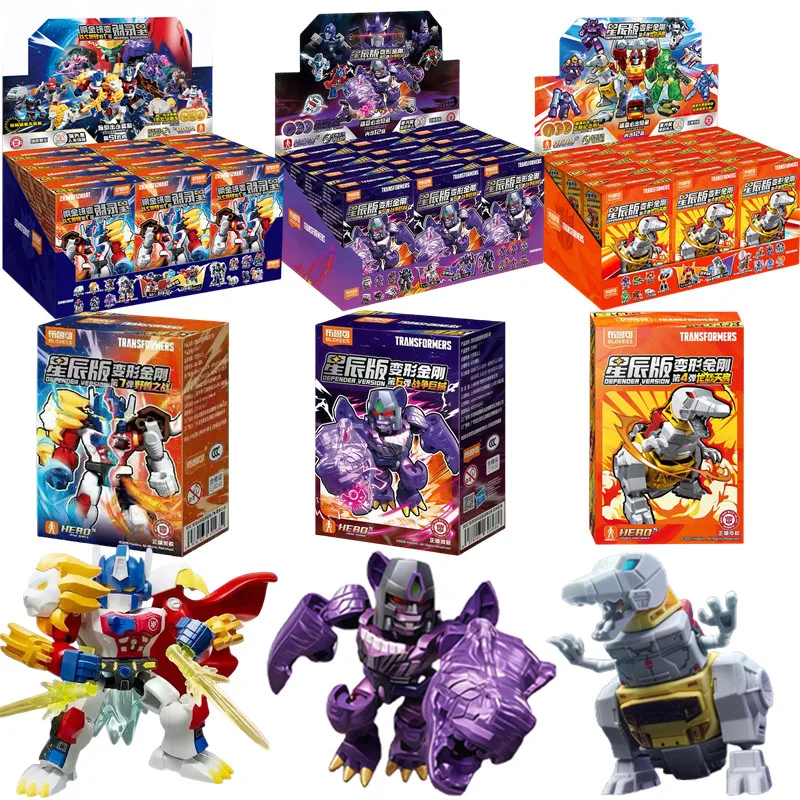 Blokees Transformation Optimus Prime Shockwave Soundwave Bumblebee Hot Rod Action Figure Model Blind Box Building Block Kid Gift