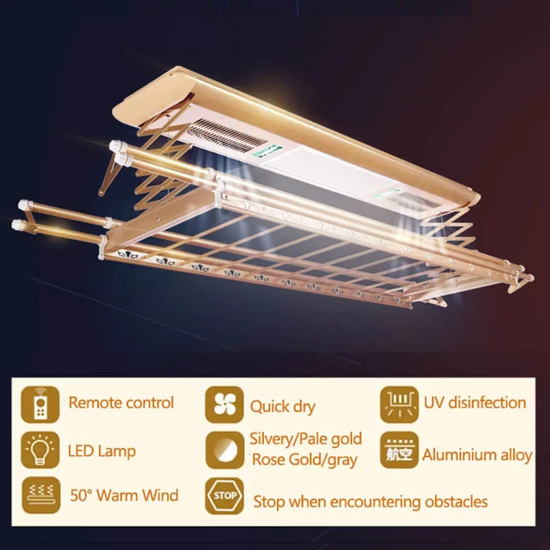 Automatic Electric Hangers for Cloths Smart Heated Auto Clothes Drying Rack