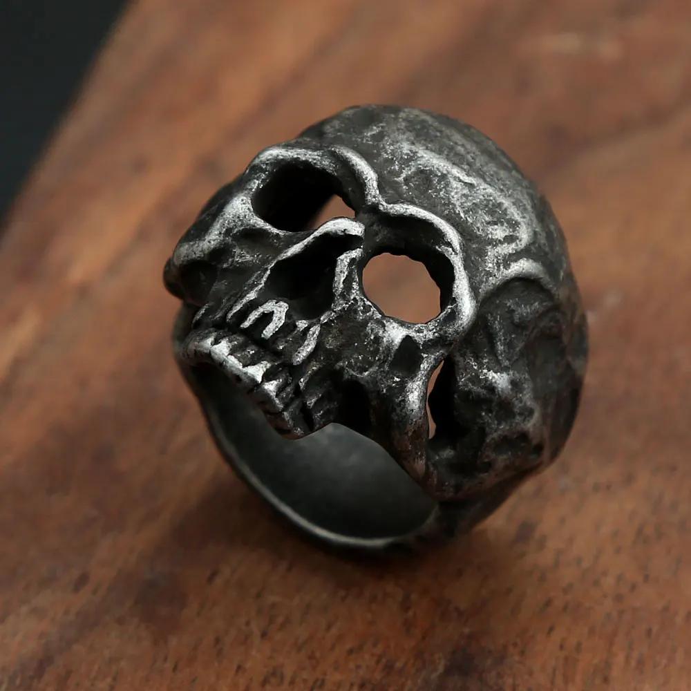 Vintage Skull Ring Punk Biker Motorcycle Band Rings For Men Women 316L Stainless Steel Fashion Jewelry Unique Gifts Wholesale