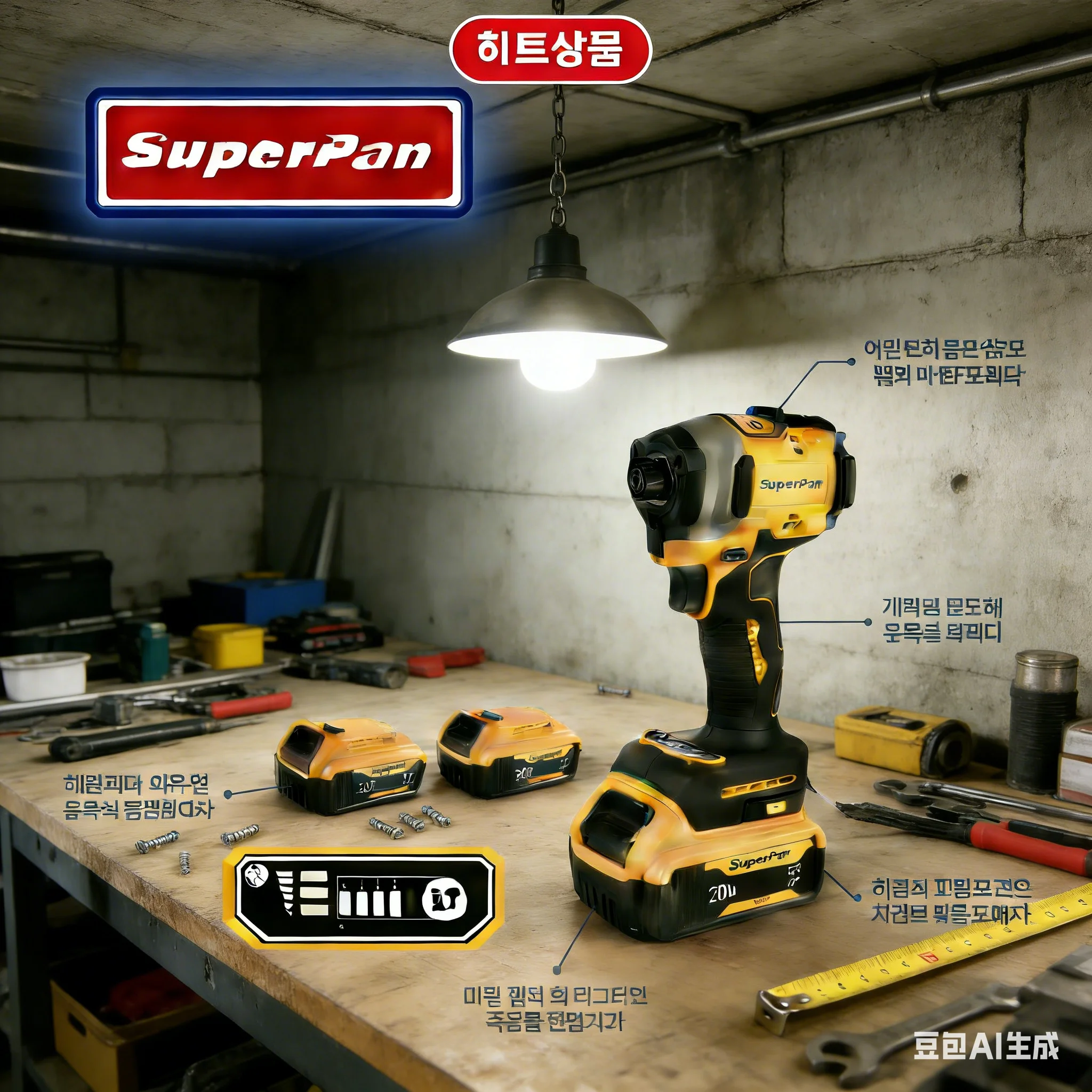 

Ударопрочная дрель SuperPan с защитой от перегрузки, 20В, 205Нм, компактный инструмент для сверления бетона, совместим с аккумулятором Dewalt 20В.