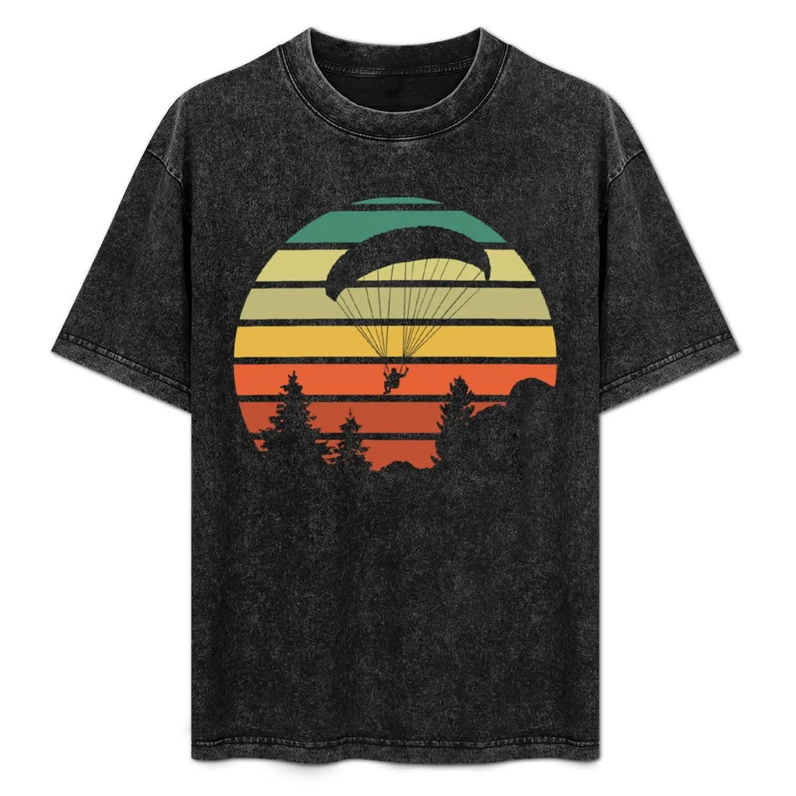 

Paragliding Sunset T-Shirt Simple Print Design T-Shirt