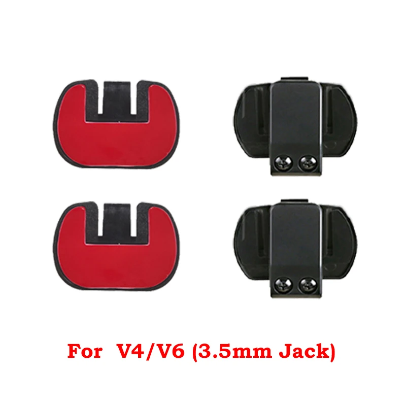 For EJEAS V6 Pro V4 PLUS(3.5mm Jack) 2PCS Mounting Clip Double-Sided Tape Base Motorcycle Helmet Headset