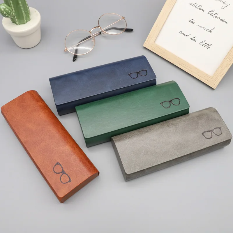 Glasses Case Sunglasses Case Stylish Anti-stress Leather Glasses Case Student Portable Glasses Storage Box Estuche Lentes