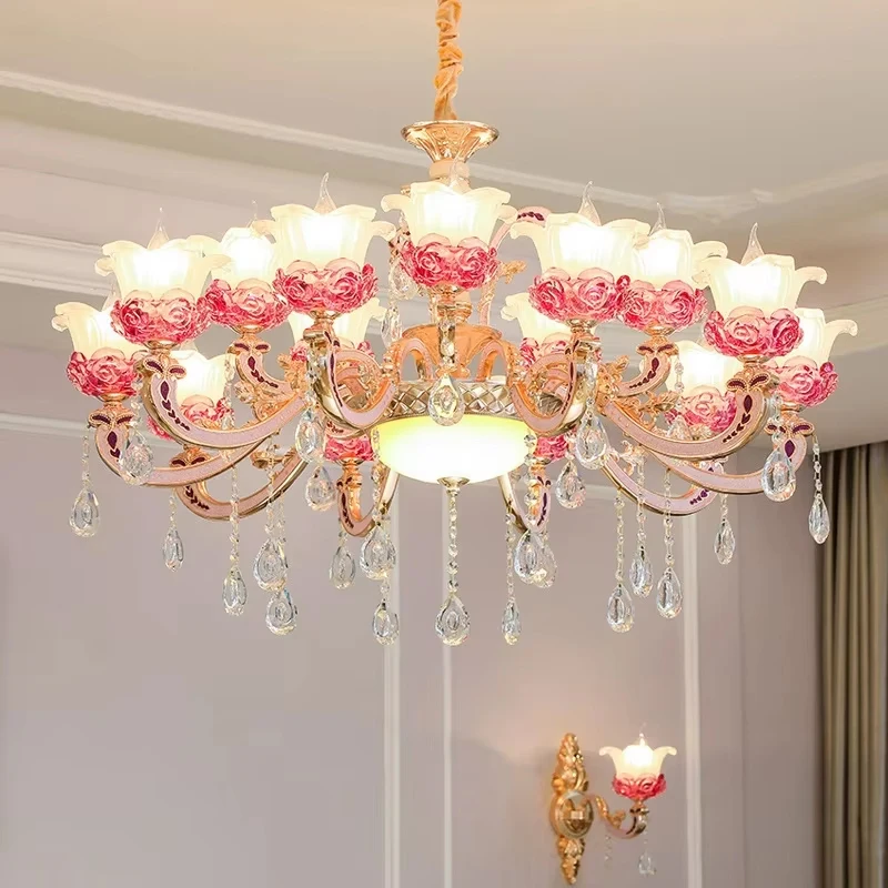 

Modern Zinc Alloy Chandelier Lighting Fixtures Nordic Living Room Bedroom Pendant Lamps Dining Room Gold LED Crystal Chandeliers
