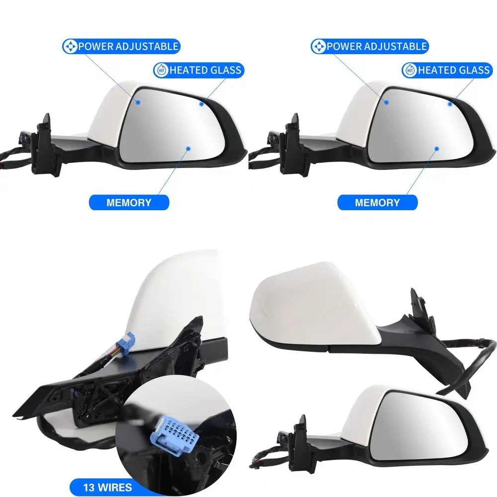 

Right Passenger Side Mirror fit for Tesla Model 3 Accessories 2017-2020 2021 2022 2023 13 Pin Rear View Door Mirror white