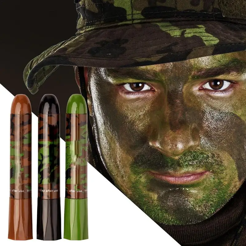 

Oil Face Paint Tube 3X Makeup Face Paints Waterproof Color Field Camouflage Oil For Outdoor Field Camouflage Oil Suit