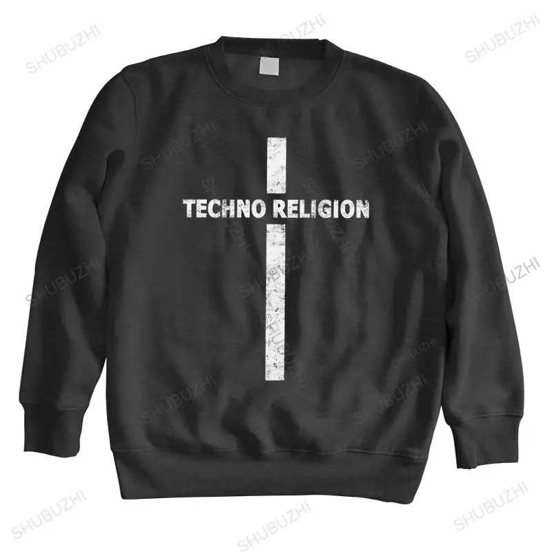 Cool Streetwear Men hoodie Techno Music hoodies long sleeve Cotton sweatshirt Retro Fashion autumn Religion Cross sweatshirts