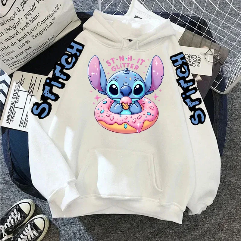 Sudaderas con capucha de marca de lujo para mujer, chaquetas Harajuku de Lilo y Stitch de Disney, suéteres de invierno de moda japonesa, sudaderas cálidas para mujer