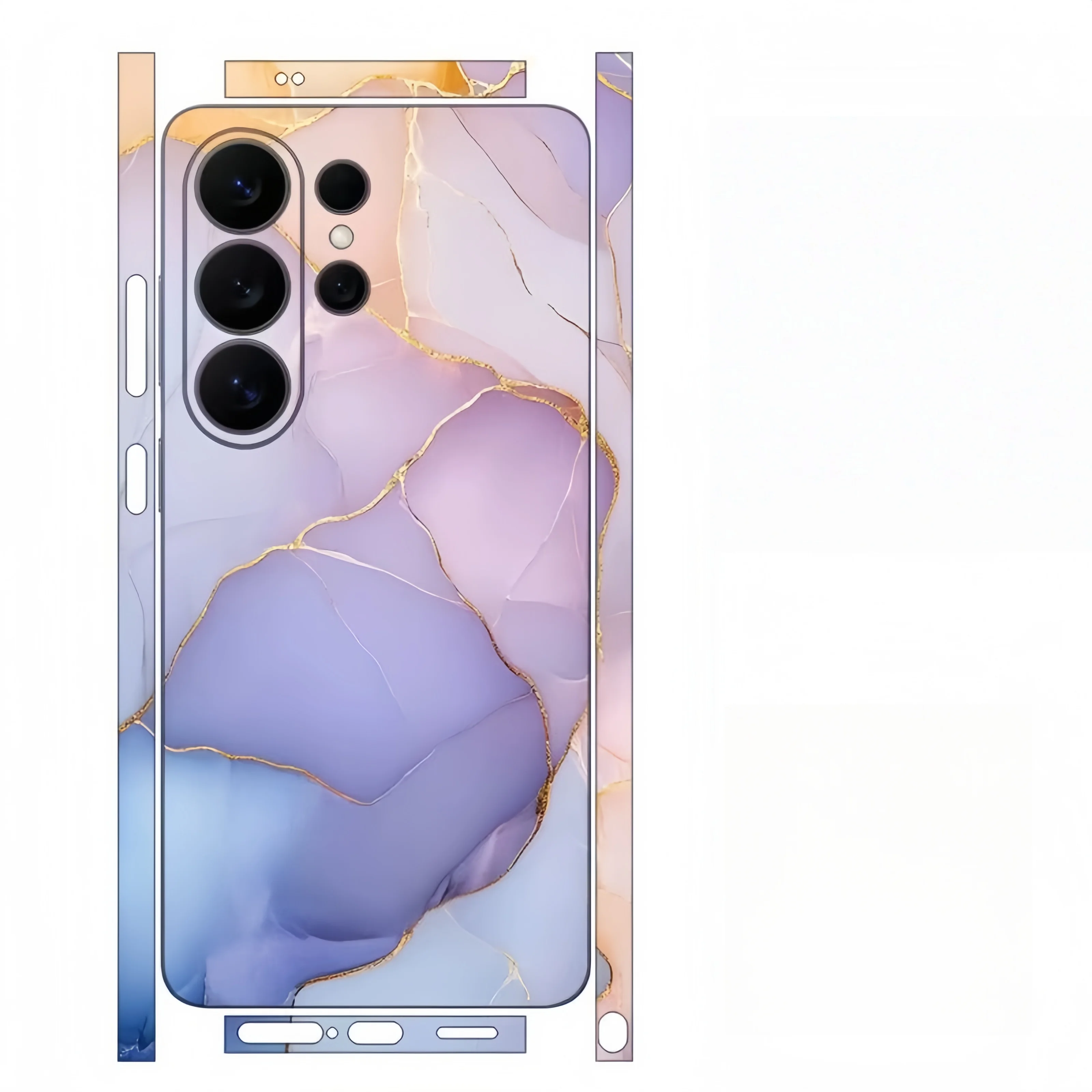 XRT Marble Sticker Skin for Samsung S24 Ultra S26 S25 Phone Skin Wrap Back Film for Frame Camera Protective Decal