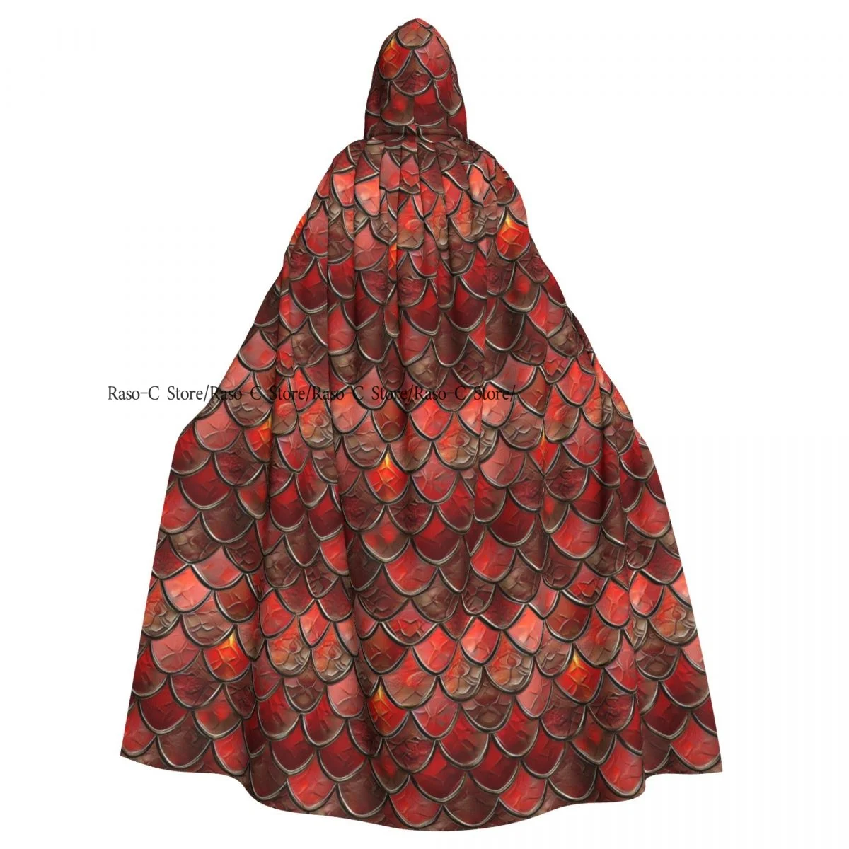 Long Cape Cloak Mermaid Dragon Scales Hooded Cloak Coat Autumn Hoodies