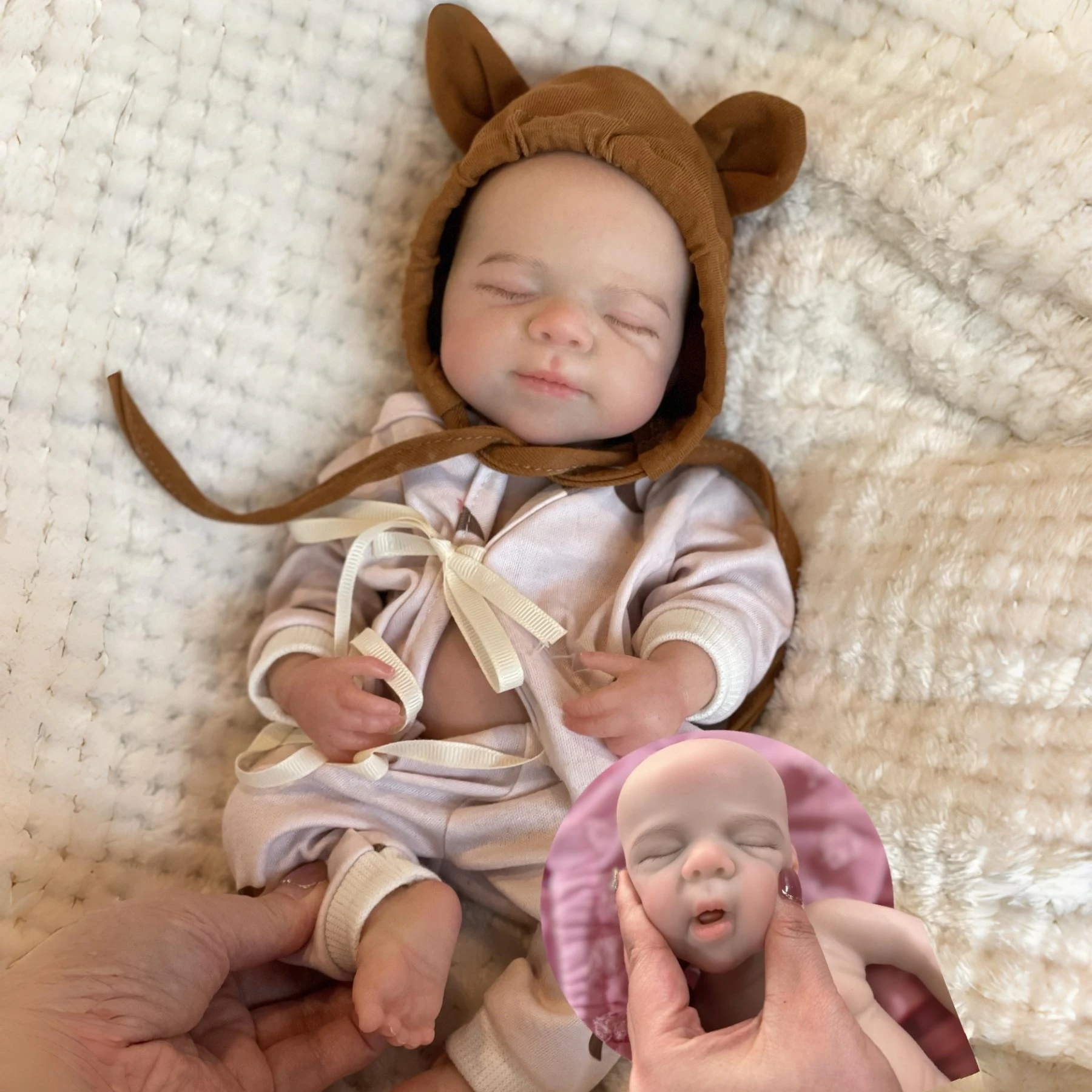 33cm Can Open Mouth Pascale Solid Silicone Reborn Baby Girls With Cute Clothes Lifelike Washable Newborn Baby Doll