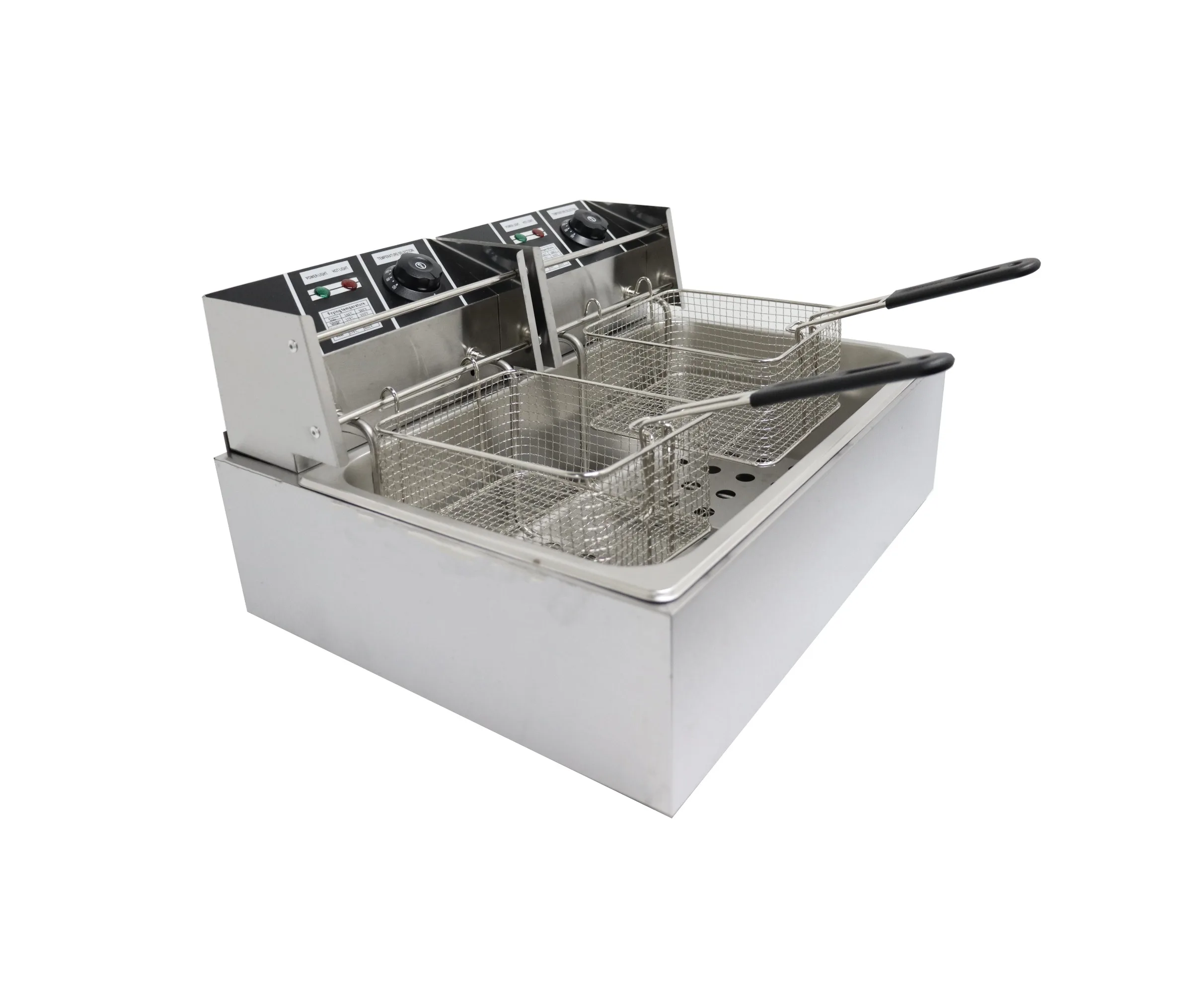 Hot Commercial Factory Price Stainless Steel Hot Sales Counter Top Electric 2-Tank Fryer for Restaurant&