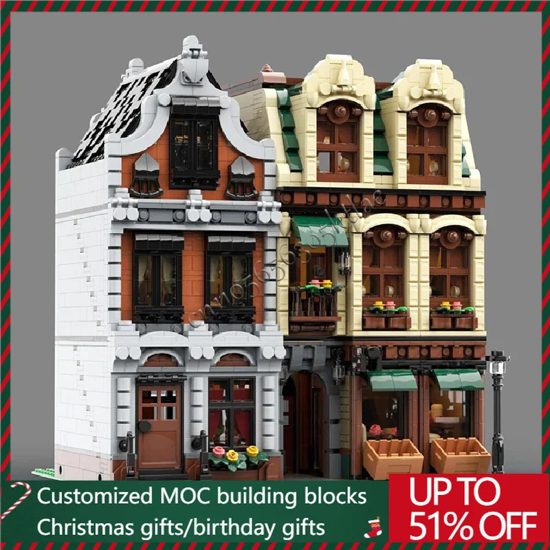 

3698 PCS MOC Building Blocks Medieval Construction Modular Apartment Model Technology Bricks Children Assembly Toys Xmas Gifts