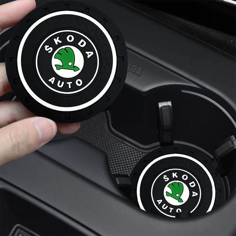 1pc Car Coaster For Skoda Water Cup Bottle Holder Mat Anti-Slip Pad Decora Octavia RAPID Superb Fabia BMW E46 KIA Saab Hyundai