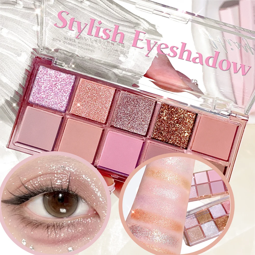 Earth & taro-10色のアイシャドウパレット,アイメイク,温かみのあるマット,細かい輝き,きらめき