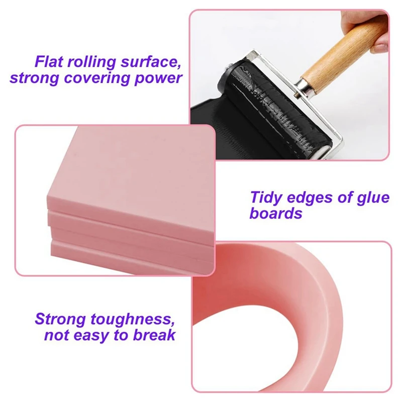 Rubber Block Stamp Carving Blocks Pink Rubber Carving Linoleum Blocks For Printmaking And More Crafts 6 Pack