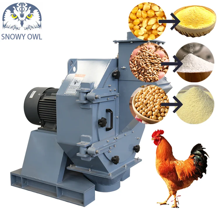 Small Mobile Water Drop Hammer Mill Crusher for Animal Feed Processing for Corn and Float Bean Crushing for Feed Industry