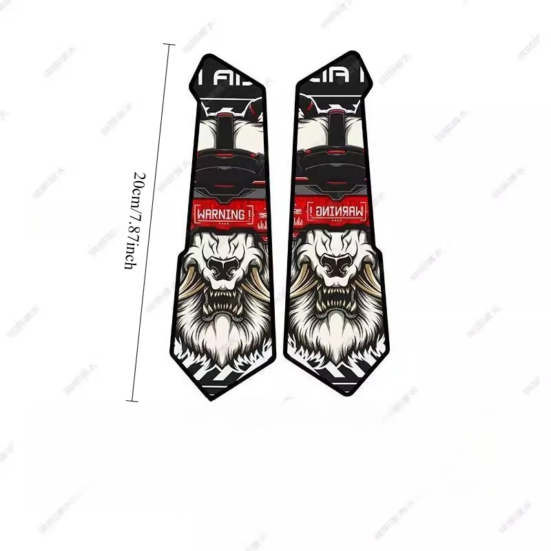 Monster Mouth Front Fork Stickers, Waterproof Vinyl Protective Decals for Mountain & Road Bike Frame
