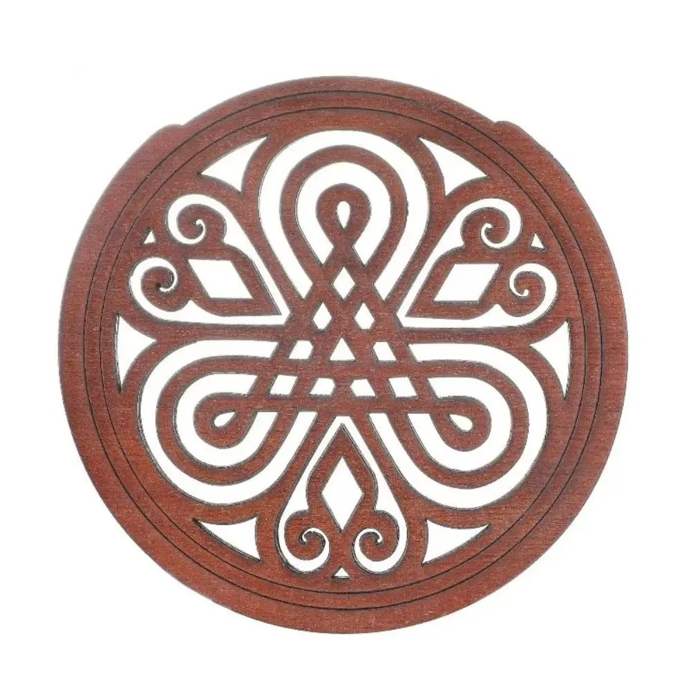 Wood Guitar Soundhole Cover Anti-Feedback Decorative Cutout Acoustic Guitar Soundhole Cover Carved Pattern Round Shape