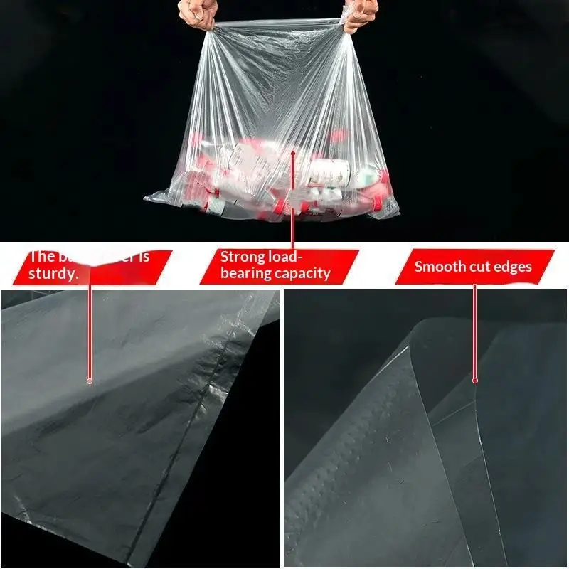 100 PCS High-Capacity Dust-proof And Moisture-proof Bag Household Transparent Plastic Inner Film Flat-bottom Low-pressure Bag
