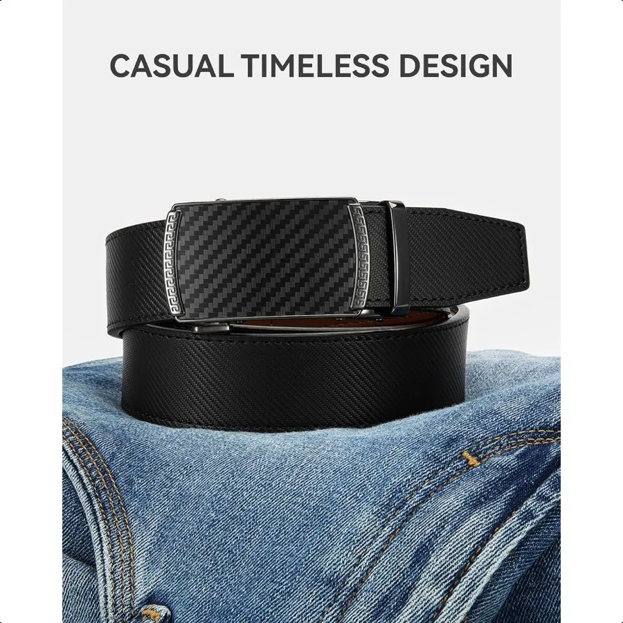 CHAOREN Mens Belt Leather Ratchet Belt Customizable Fit Effortless Style 35mm