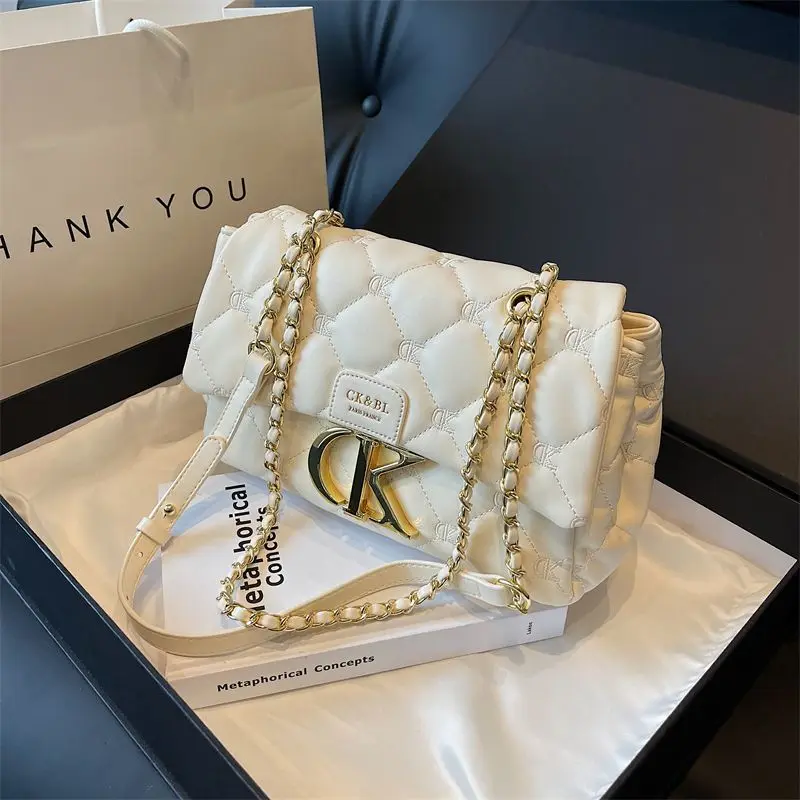 디자이너 스타일 가방 - 2025년 신모델. 고품질, 싱글 숄더, 패셔너블한 다이아몬드 모양 체인, 다용도 크로스백.