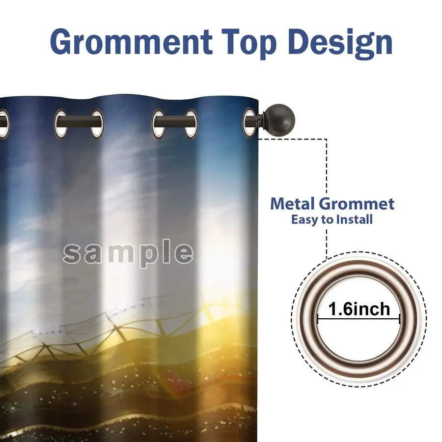 Cortinas Opacas Florales con Flores Púrpuras, Decoración Floral para el Hogar, Dormitorio, Sala de Estar, Cortinas Oscurecedoras Coloridas con Ojales para Ventanas